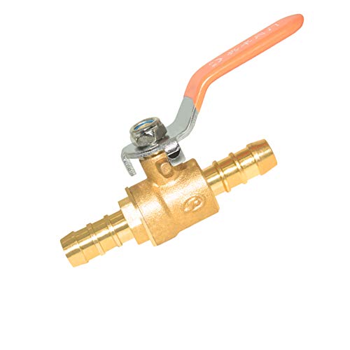 Hooshing 2PCS 3/8" Barbed Shut Off Ball Valve Soild Brass Hose Barb Valve with Clamps for Water Air Fuel Line Oil - Image 3