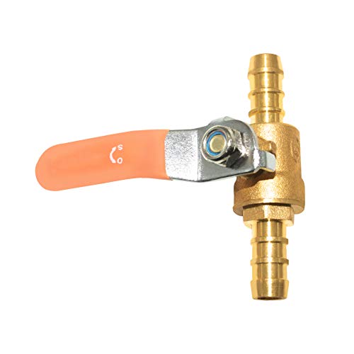 Hooshing 2PCS 3/8" Barbed Shut Off Ball Valve Soild Brass Hose Barb Valve with Clamps for Water Air Fuel Line Oil - Image 2