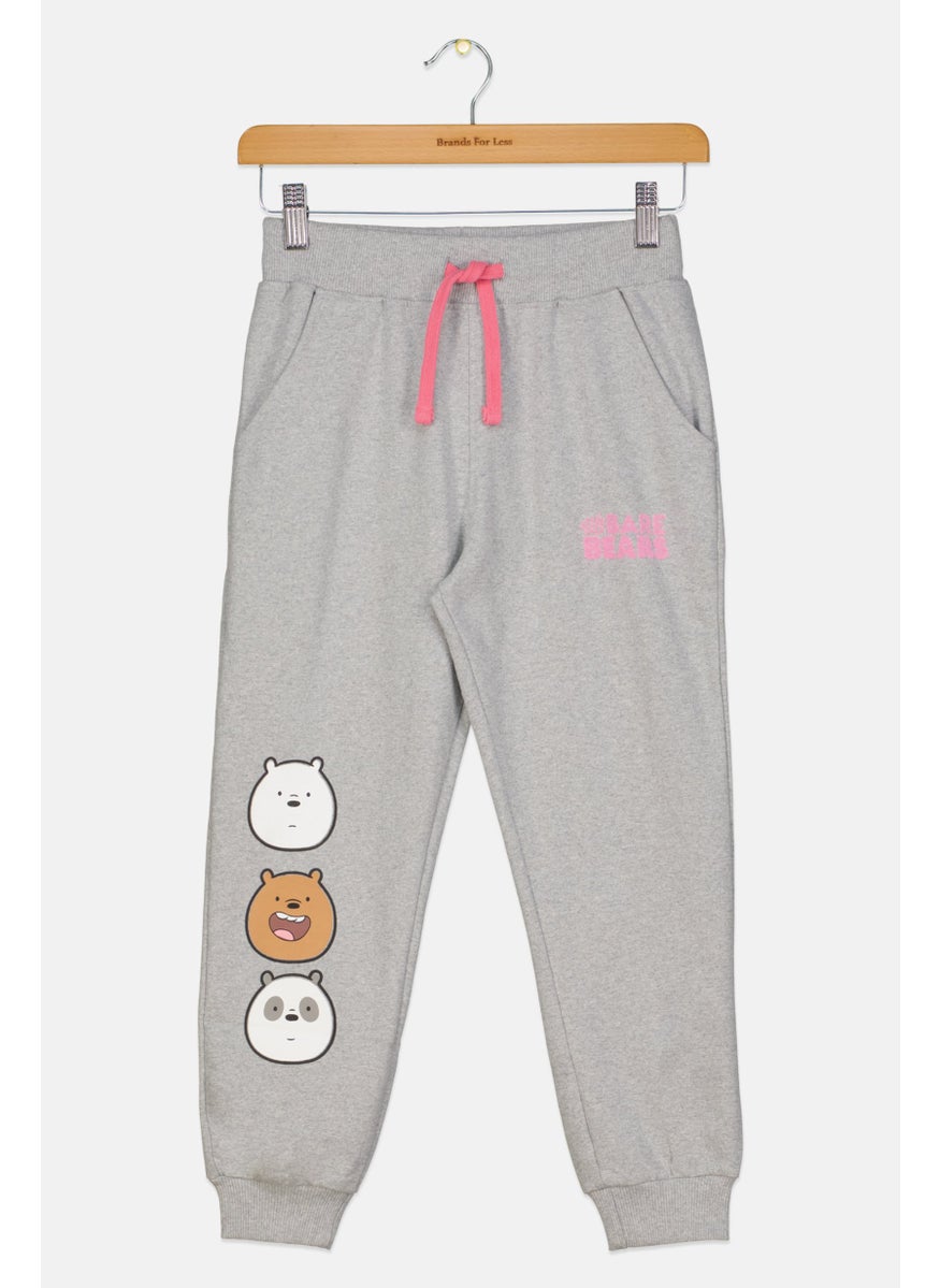 CARTOON NETWORK - Kids Girl Brand Logo Jogger Pant, Grey - Image 1