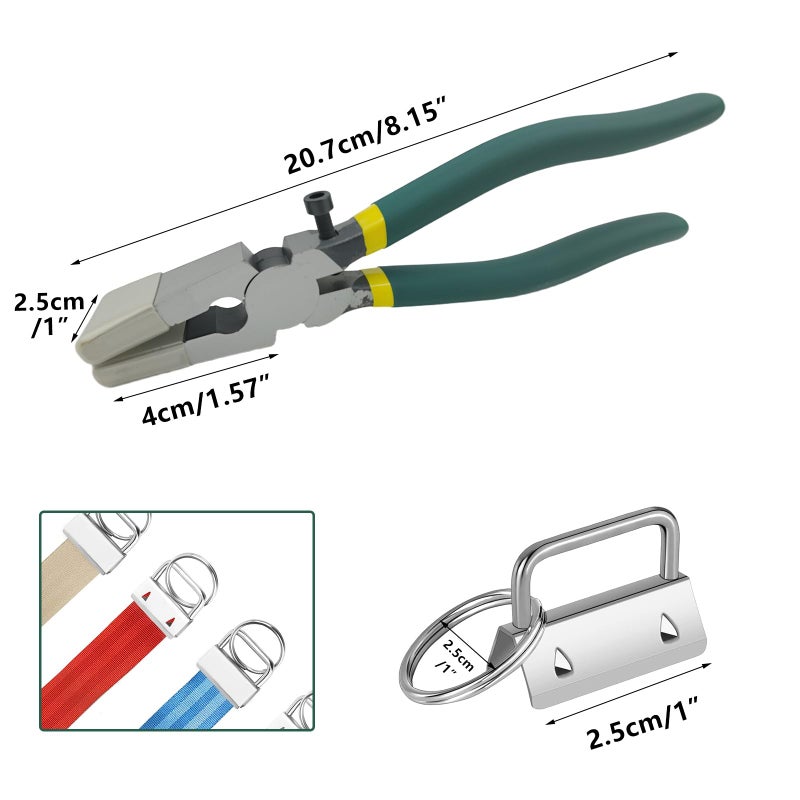 SETROVIC Key Fob Hardware Set Includes 1 Inch Silver Color Keychain Hardware with Key Rings 50 pcs and Glass Running Plier - Image 2