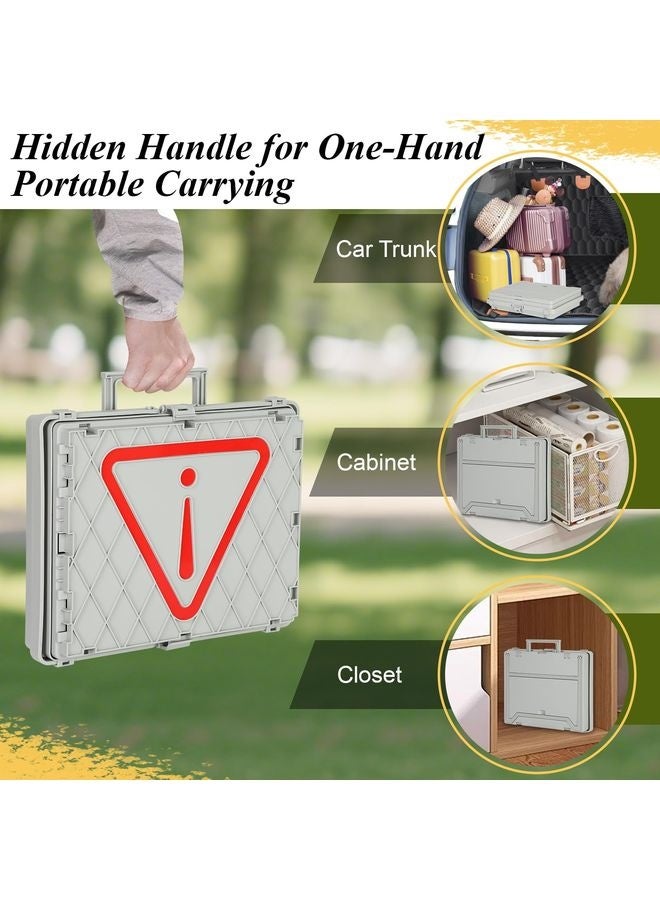 HOMESTAR 3-in-1 Collapsible Picnic Basket with Detachable Table Tray & Leak-Proof Storage Organizer Portable Folding Design for Outdoor Travel Party BBQ Beach Camping Supplies - Image 3