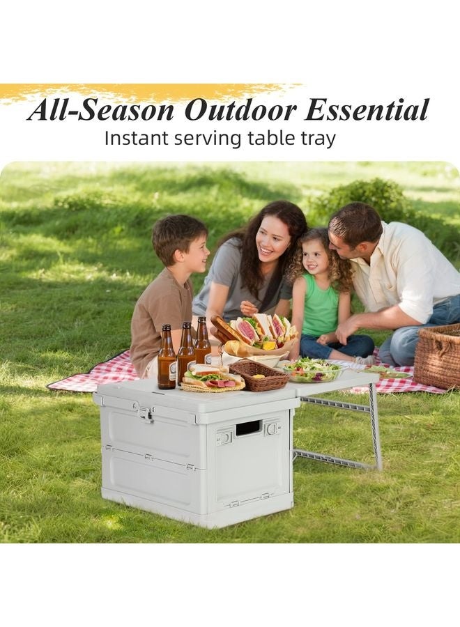 HOMESTAR 3-in-1 Collapsible Picnic Basket with Detachable Table Tray & Leak-Proof Storage Organizer Portable Folding Design for Outdoor Travel Party BBQ Beach Camping Supplies - Image 5