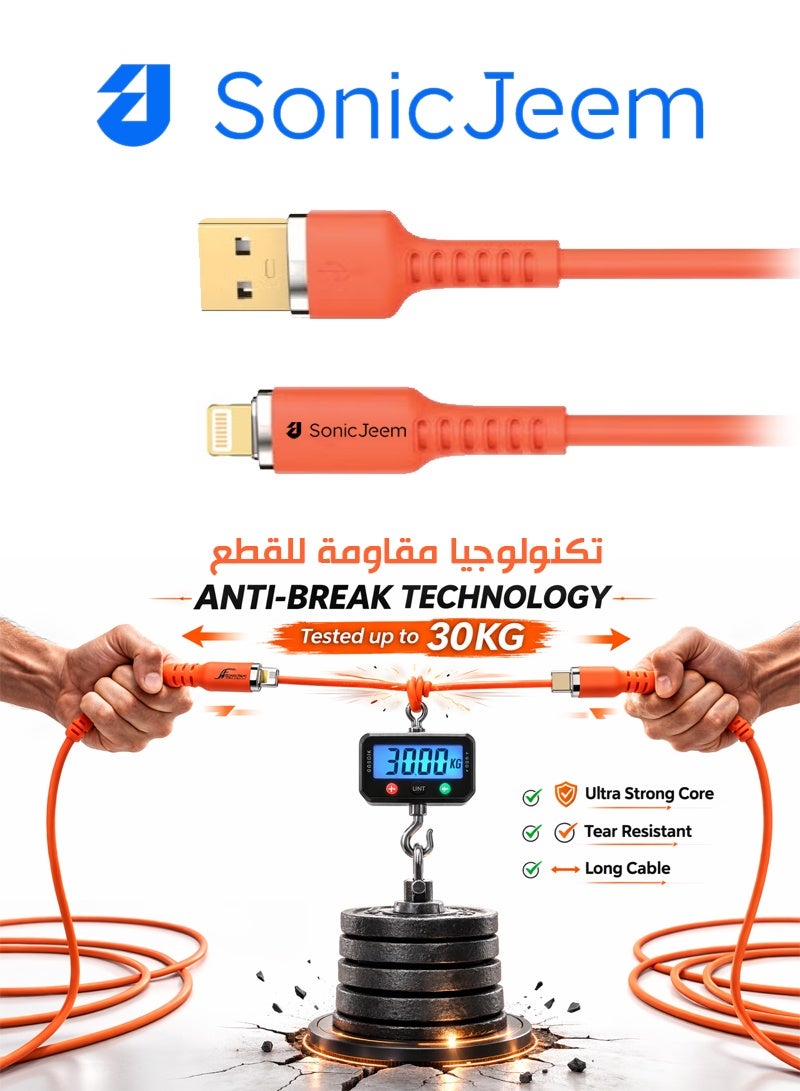 iPhone cable, 1 meters long 100W, Cut resistant