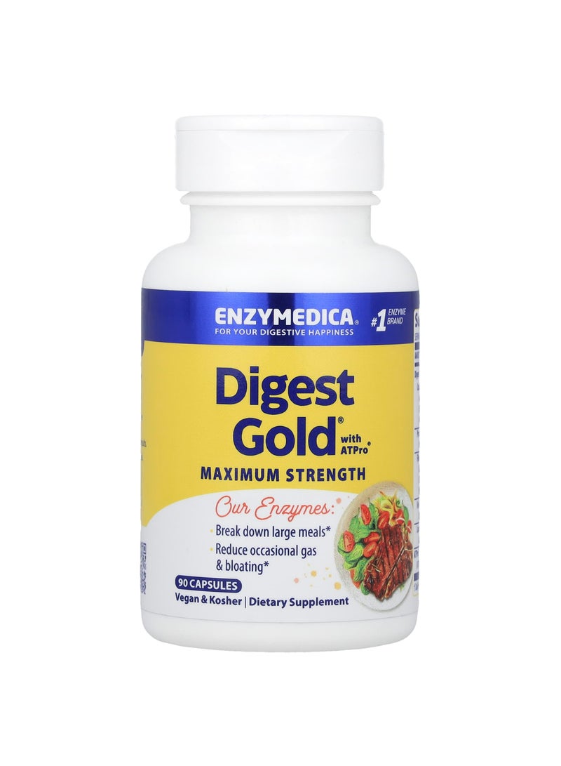 ENZYMEDICA Digest Gold with ATPro, Maximum Strength, 90 Capsules