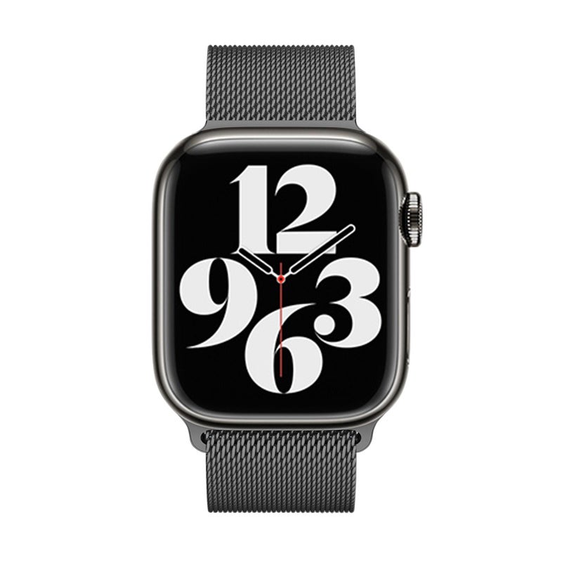 erorex For Apple Watch Series 45Mm Milanese Stainless Steel Watch Band With 3D Curved Film(Gunmetal Grey) - Image 3