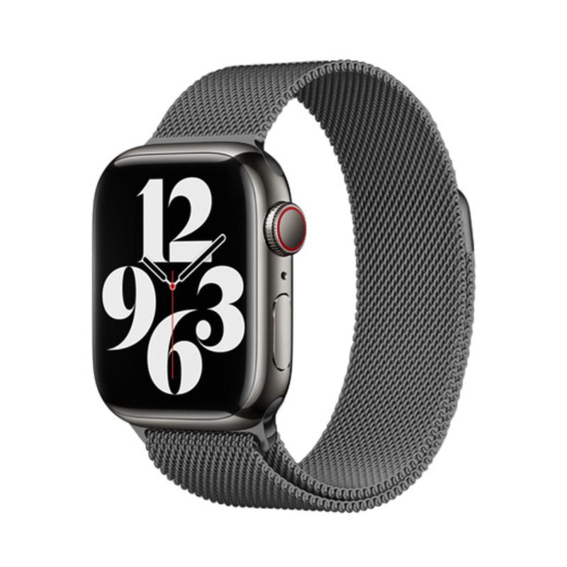 erorex For Apple Watch Series 45Mm Milanese Stainless Steel Watch Band With 3D Curved Film(Gunmetal Grey) - Image 2