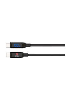 SWISS MILITARY 2M Type C to Type C Premium Braided Cable:100W Power Delivery, LED Display, Rapid Charging, High-Speed Data Transfer Compatible with Apple iPad, MacBook Pro/Air, Samsung,Android - Black  - Image 5