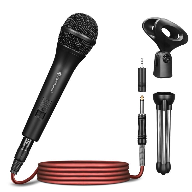 SonixForce Professional Dynamic Microphone for Singing Karaoke Microphone with 16ft XLR to 1/4'' Audio Cable, Vocal Handheld Mic for Podcast Mixer Amplifier PA System - Image 1