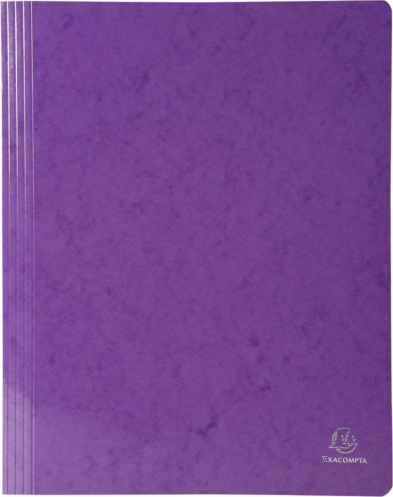 Exacompta - Ref 380812B - Iderama Collection - Flat Bar Files - 240 x 320mm in Size, Suitable for A4 Documents, 355gsm Glossy-Coated Pressboard - Purple (Pack of 25) - Image 1