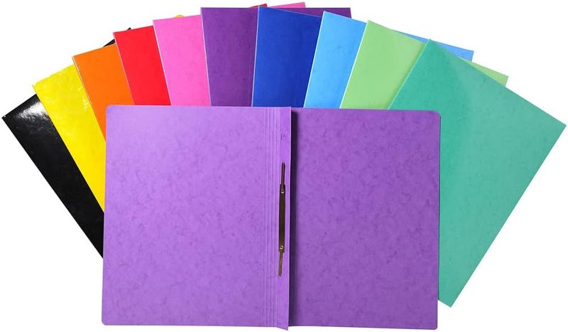 Exacompta - Ref 380812B - Iderama Collection - Flat Bar Files - 240 x 320mm in Size, Suitable for A4 Documents, 355gsm Glossy-Coated Pressboard - Purple (Pack of 25) - Image 4