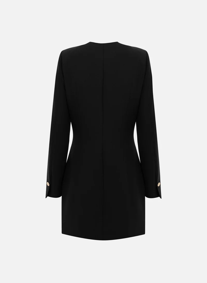 Lichi  Mini dress with diagonal button fastening for Women | Best Price UAE