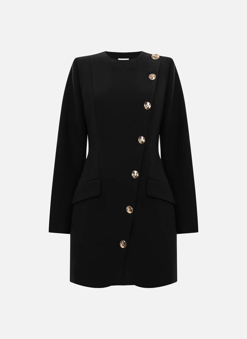 Lichi  Mini dress with diagonal button fastening for Women | Best Price UAE