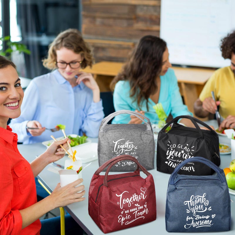SilTriangle 12 Pcs Team Appreciation Gifts Bulk Staff Insulated Lunch Bags Team Thank You Day Favor Reusable Lunch Boxes Waterproof Appreciation Totes for Staff Coworker Employee Nurses Teachers Volunteers Worker - Image 5