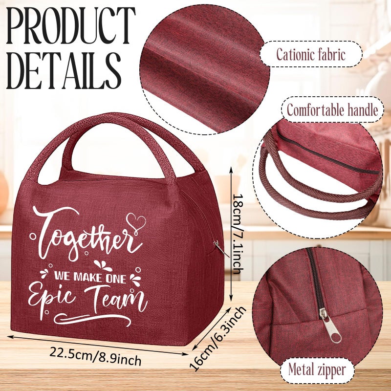 SilTriangle 12 Pcs Team Appreciation Gifts Bulk Staff Insulated Lunch Bags Team Thank You Day Favor Reusable Lunch Boxes Waterproof Appreciation Totes for Staff Coworker Employee Nurses Teachers Volunteers Worker - Image 2