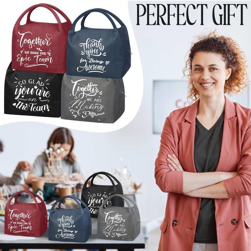 SilTriangle 12 Pcs Team Appreciation Gifts Bulk Staff Insulated Lunch Bags Team Thank You Day Favor Reusable Lunch Boxes Waterproof Appreciation Totes for Staff Coworker Employee Nurses Teachers Volunteers Worker - Image 4