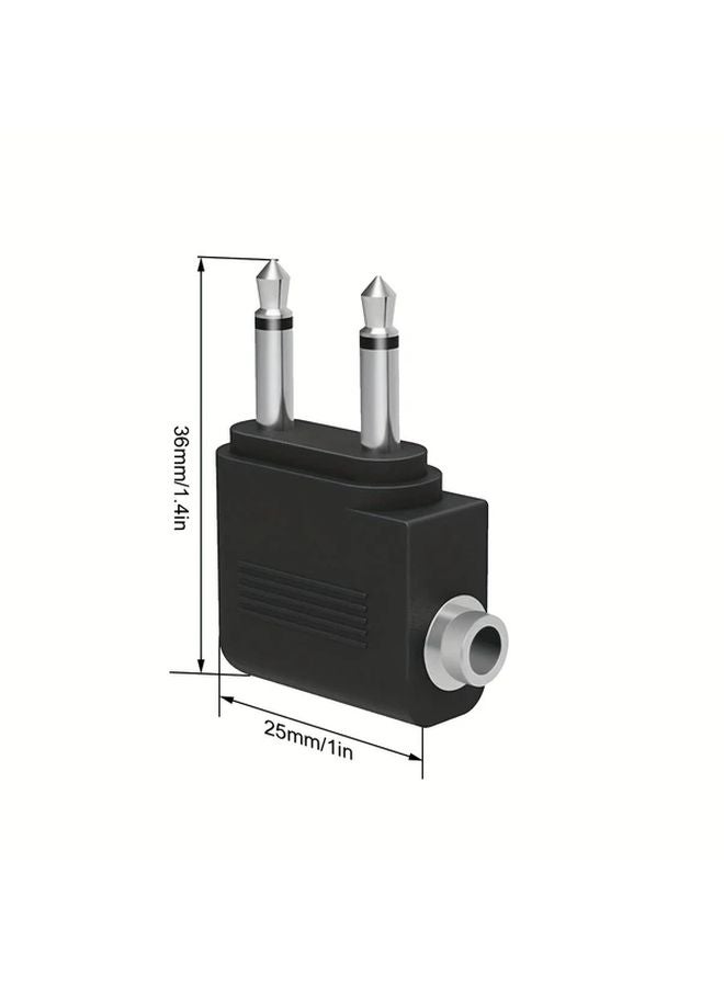 1pc 3.5mm Male To Female Airplane Headphone Adapter Aviation Audio Jack Converter - Image 3