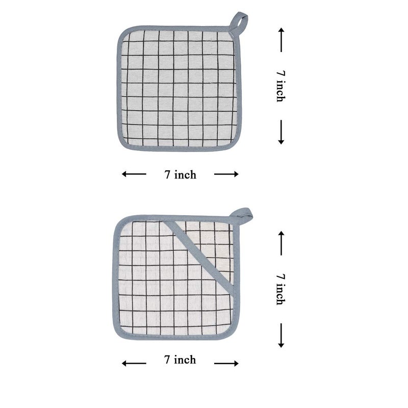 Win Change Oven Mitts and Potholders BBQ Gloves-Oven Mitts and Pot Holders with Recycled Infill Silicone Non-Slip Cooking Gloves for Cooking Baking Grilling (4-Piece Set) (White) - Image 5