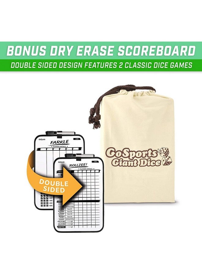 GoSports GoSports Giant Wooden Playing Dice Set with Rollzee and Farkle Scoreboard - Includes 6 Dice, Dry-Erase Scoreboard and Canvas Tote Bag - Choose 2.5 Inch or 3.5 Inch Dice  - Image 5