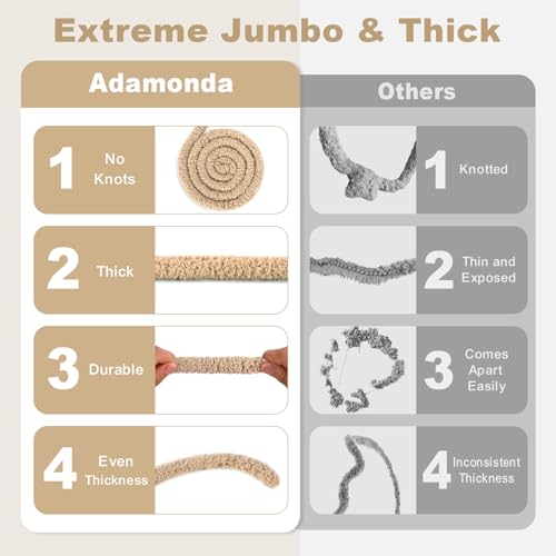 Adamonda Chunky Yarn for Hand Knitting - #8 Chunky Chenille Yarn, Thick Fluffy Chunky Knit Blanket Yarns, Chunky Yarns for Crocheting & DIY Crafts, 8 Skeins (27-28 Yards, 8.4 Ounces Each), Light Khaki - Image 5