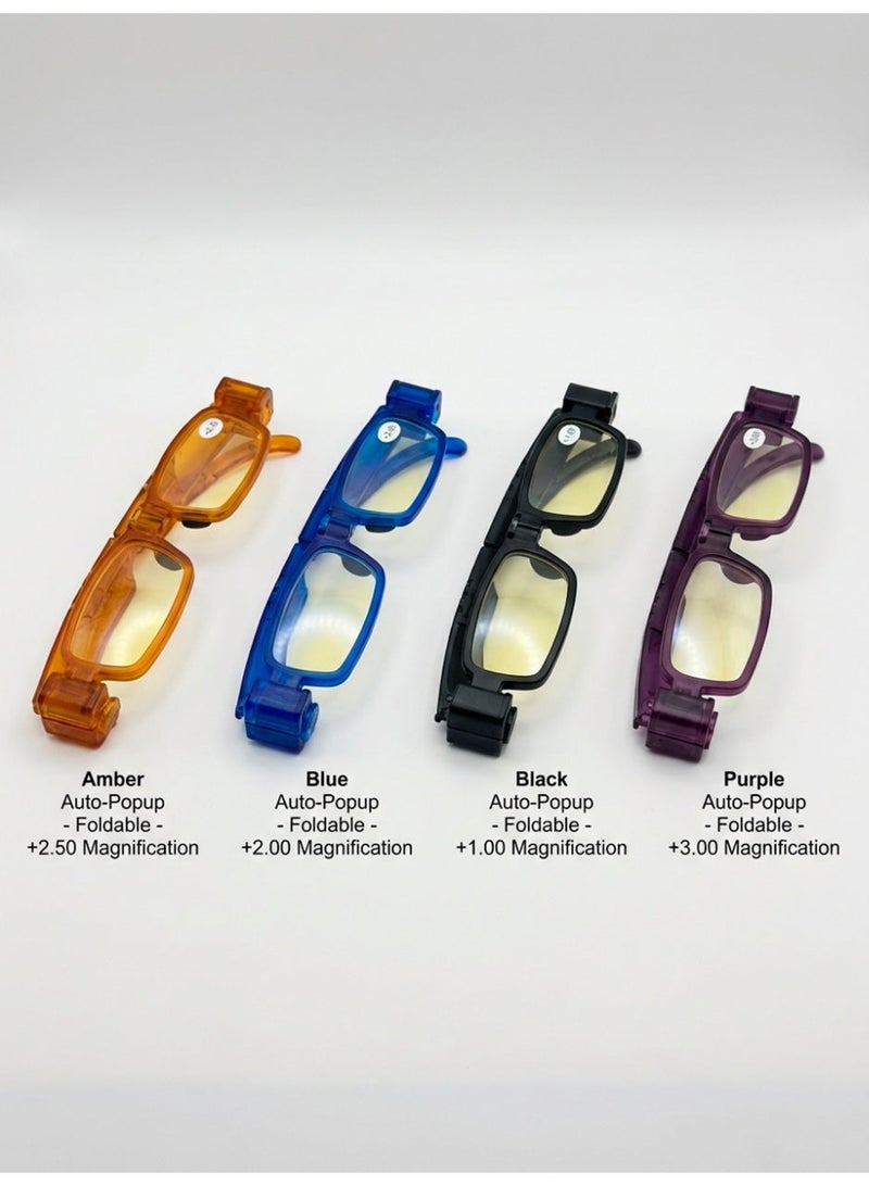 MS MIN Foldable Anti-Blue Light Reading Glasses, Portable Lightweight Presbyopic Glasses with Multiple Diopters (+1.50D to +3.50D) - Image 2