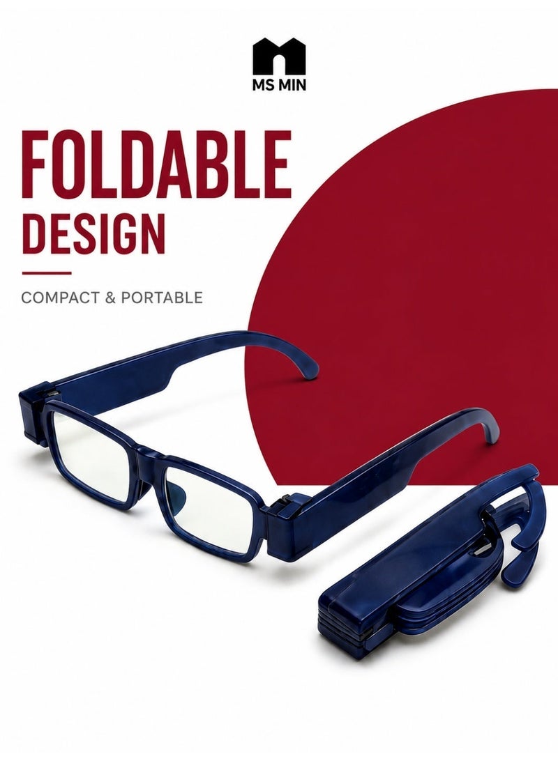 MS MIN Foldable Anti-Blue Light Reading Glasses, Portable Lightweight Presbyopic Glasses with Multiple Diopters (+1.50D to +3.50D) - Image 1