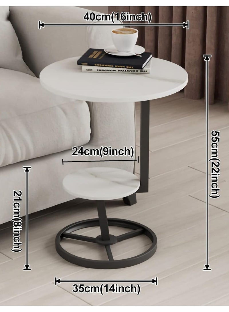 DubaiGallery Simple home sofa rock board small coffee table bedside table living room round table balcony Nordic style living room furniture - Image 2