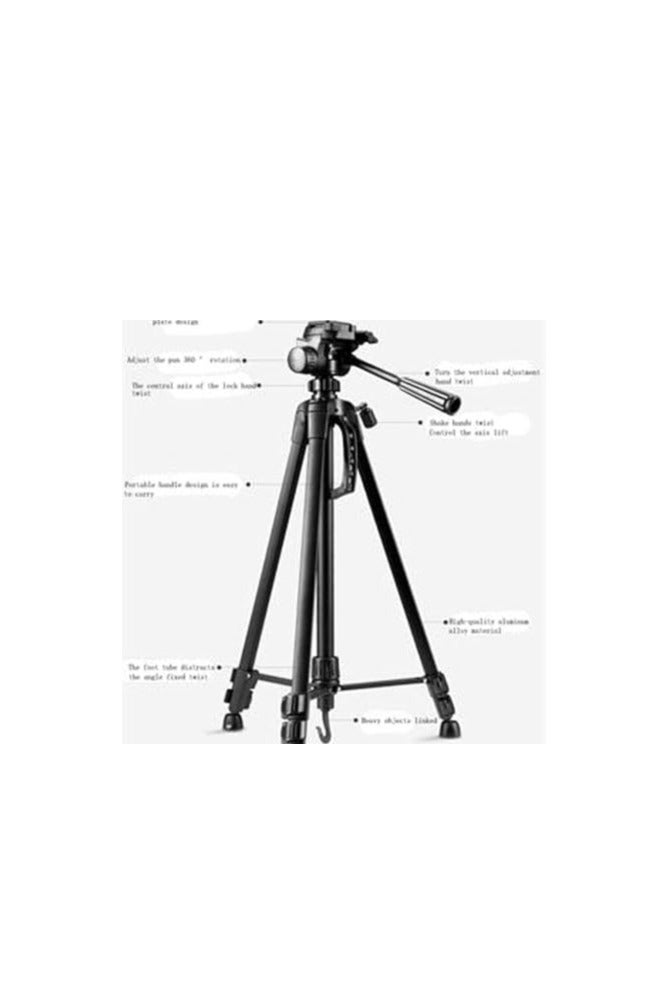 WT 3520 Aluminum Alloy Foldable Portable Photography Tripod for Camera - Black - Image 4