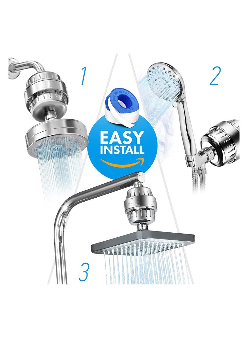 Captaintech 20 level filtration bath water purifier (including 2 filter elements) skin beauty and chlorine removal filter bath water purifier softener - Image 5