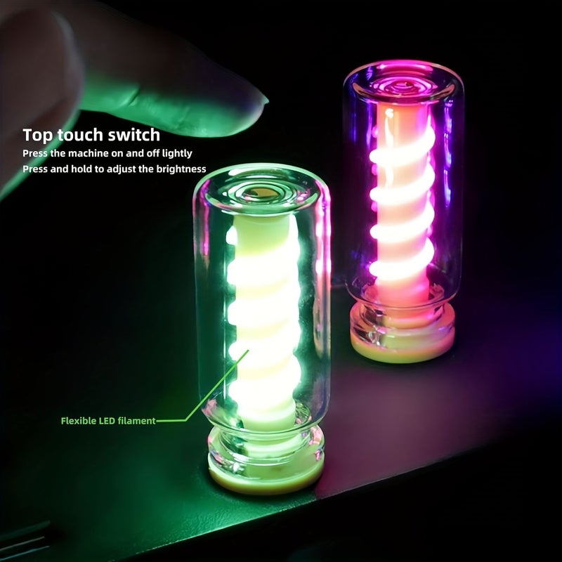 Red Dimmable USB Ambient Light Retro Creative LED Lamp for Car Bedroom Camping Party - Image 1