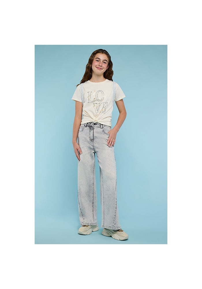 R&B Washed Straight Fit Jeans with Button Closure - Image 3