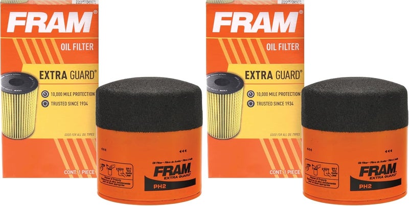 FRAM Extra Guard PH2, 10K Mile Change Interval Spin-On Oil Filter (Pack of 2) - Image 1