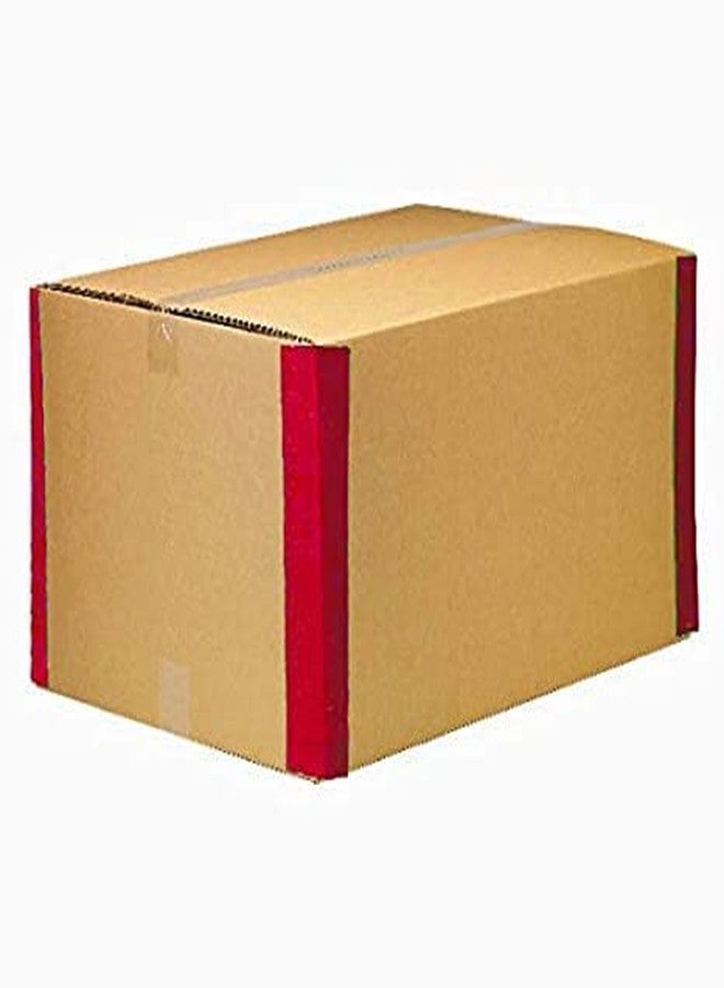 Powerlon Strong 18 x 12 x 12 (5 Ply) Large Corrugated Gifting Storing, Multipurpose Use Boxes with (RED) Reinforced Edges (Pack of 5)