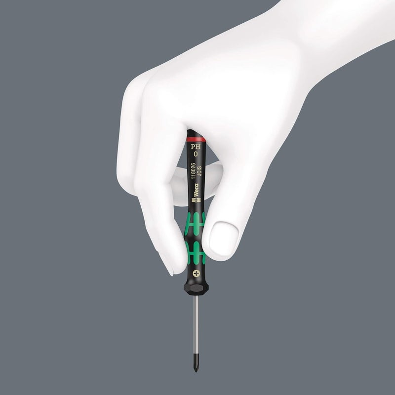 Wera 05118003001 Kraftform Micro 2035 Slotted Electronics Precision Screwdriver, 1.5mm Head, 60mm Blade Length - Image 2