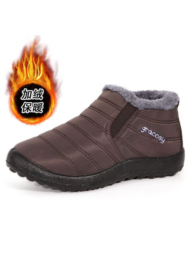 Large Size Cotton Shoes Winter Popular Slip-on Fleece-lined Thickeneded Snow Boots Waterproof Export Fashion Cotton Boots