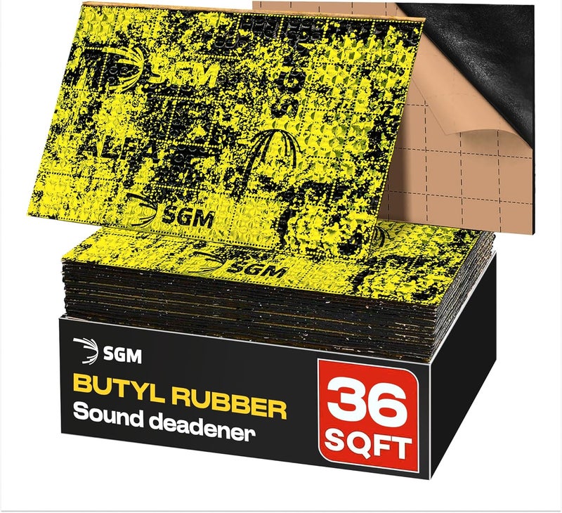 SGM Gold 80 mil (2mm) Car Sound Deadening Mat - 36 sqft Self Adhesive Butyl Insulation - Image 1