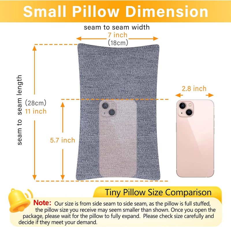1 MIDDLE ONE 2 Pack Small Pillow, Cooling Memory Foam Mini Pillow 11 X 7 Inches for Sleeping, Travel, Neck, Knee Support, Tiny Cushion for Pet, Dogs (Grey) - Image 3