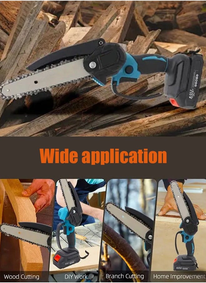APEX 65 Manganese Steel Chain Cordless Electric Chainsaw - 2 Rechargeable Batteries & Dual Saw Kit | Portable for Branch Trimming & Wood Cutting | Ideal Gift for DIYers, Parents & Grandfathers  - Image 2