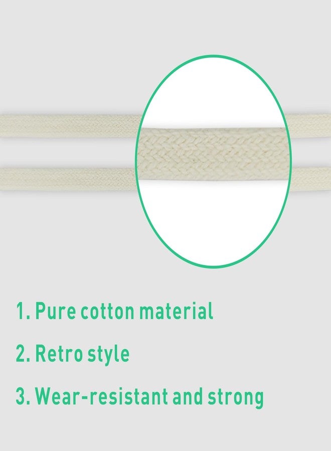 UamGlsob 5/16" Flat Cotton Shoe Laces for Sneakers, Wide Replacement Shoe Strings Premium Shoelaces for Converse High Top Athletic Shoes (Beige,47"/120cm) - Image 3