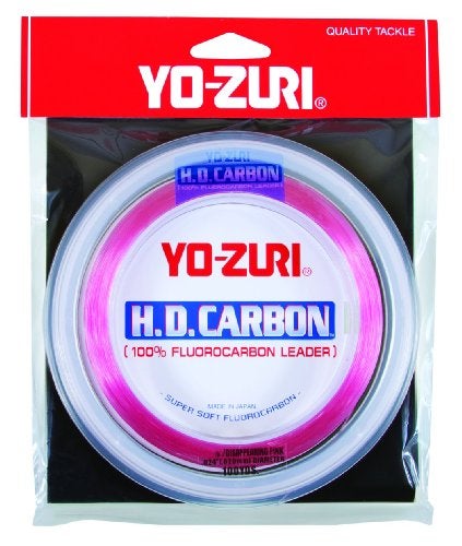 Yo-zuri يو-زوري H.D. خيط فلوركربون مع بكرة معصم 100 ياردة، وردي، 20 رطل - Image 3