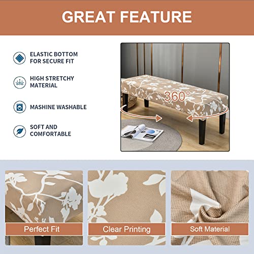 Eco-Ancheng EcoAncheng Dining Chair Cover Removable Slipcover for Bench Chair Stretch Seat Protector for Living Room Kitchen - Image 3