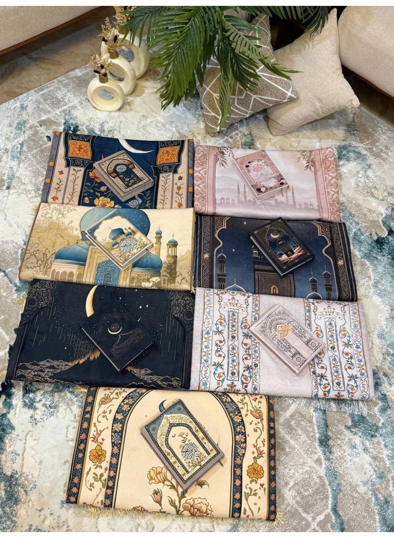 Prayer mat and Quran set – heavyweight, padded material with carrying bag - Image 2