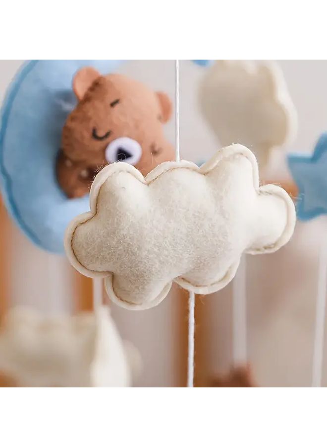 Brown Bear Blue Moon Breathable Mesh Baby Toy With Soft Cushioned Base Portable Infant Relaxation Hanging Bell - Image 4