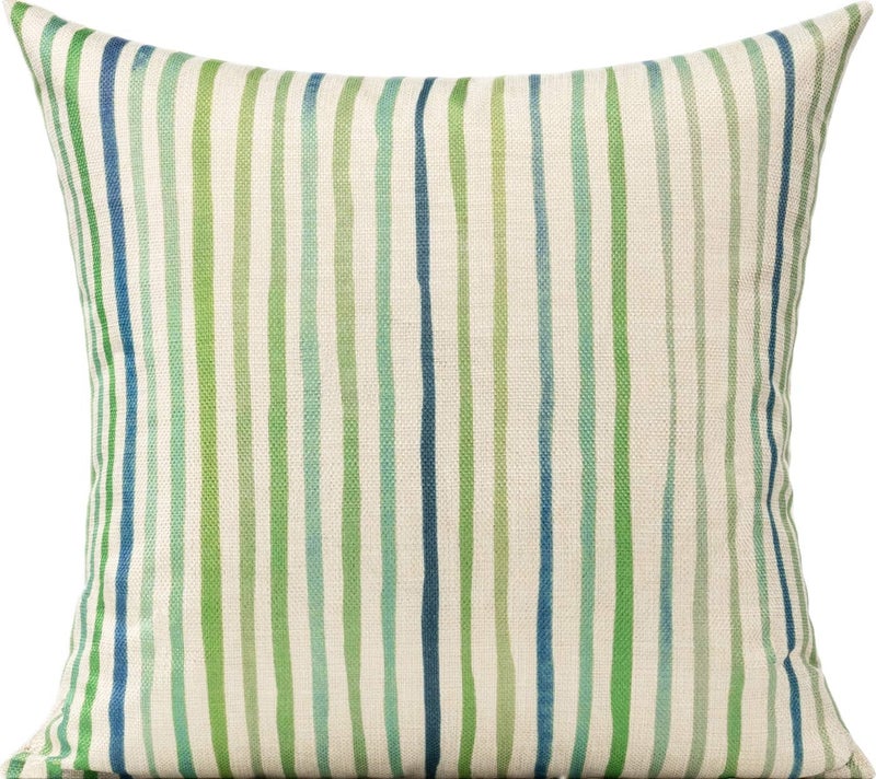 All Smiles Outdoor Throw Pillow Covers for Patio Funitures Spring Summer Green Decor Accent Pillows for Porch Bench 18 x 18 Set of 4 Tropical Forest Cushions - Image 2