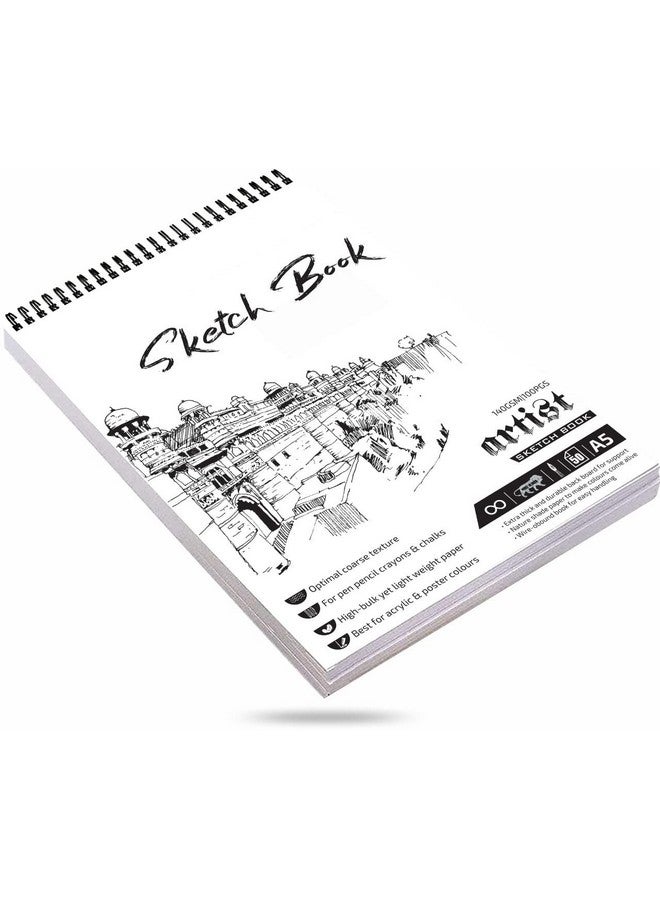 Variety Canvas 50 Sheet A5 Sketchbook Set | Top Spiral-Bound Sketchpad for Artists | Sketching and Drawing Acid Free Paper, for Doodling | Artist Oxfort Sketch Book (WHITE) - Image 1