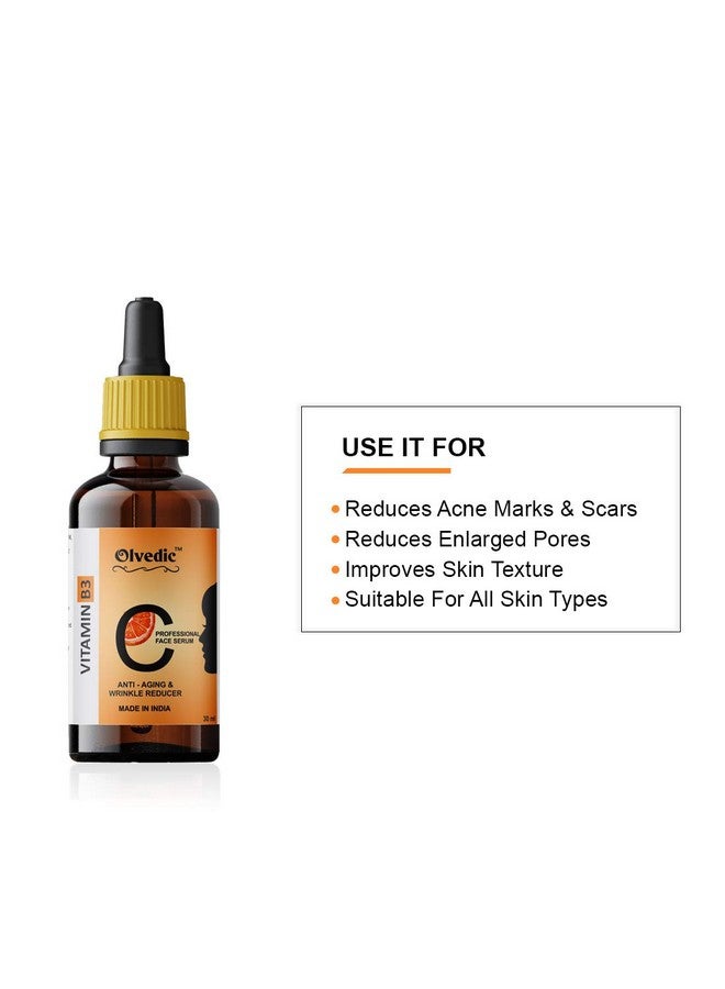 Olvedic Professional Vitamin B3- Skin Clearing Serum - Brightening, Anti-Aging Skin Repair, Wrinker Reducer Face Serum, Dark Circle, Fine Line & Sun Damage Corrector-Pack of 2 (30 ml Each) - Image 4