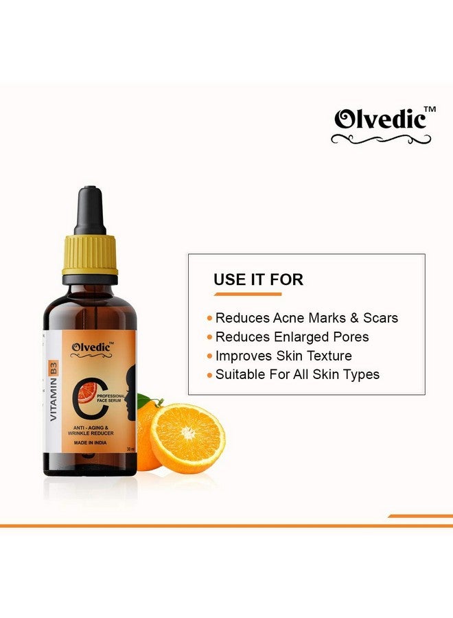 Olvedic Professional Vitamin B3- Skin Clearing Serum - Brightening, Anti-Aging Skin Repair, Wrinker Reducer Face Serum, Dark Circle, Fine Line & Sun Damage Corrector-Pack of 2 (30 ml Each) - Image 2