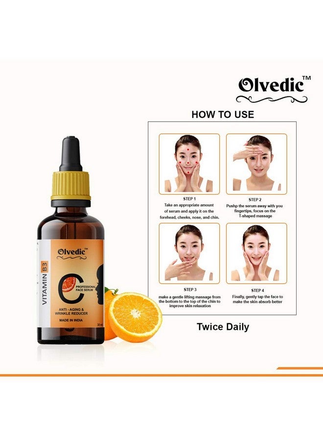 Olvedic Professional Vitamin B3- Skin Clearing Serum - Brightening, Anti-Aging Skin Repair, Wrinker Reducer Face Serum, Dark Circle, Fine Line & Sun Damage Corrector-Pack of 2 (30 ml Each) - Image 3
