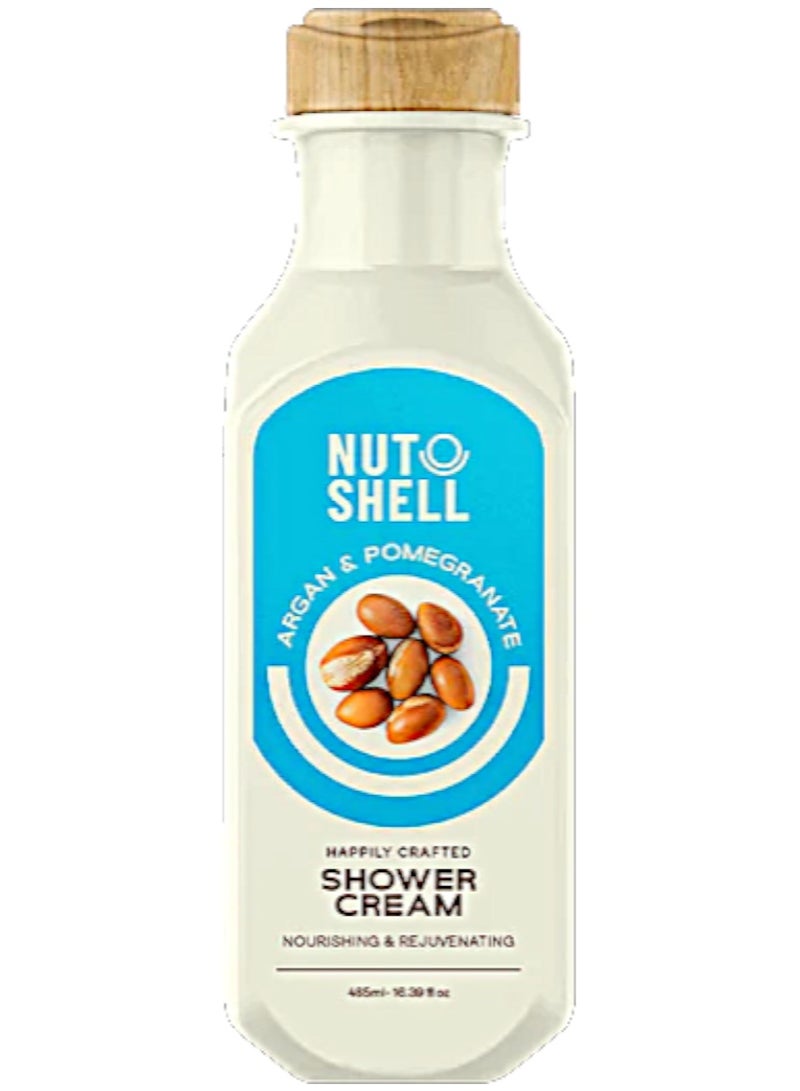 NUTSHELL Argan & Pomegranate Shower Cream – 485 ml – Gentle Cleansing & Deep Hydration - Image 1