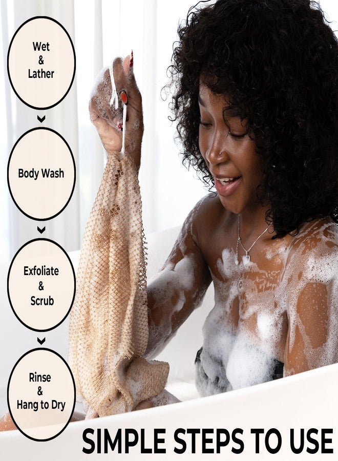 MINISENTIALS African Net Sponge Authentic with Knots - Afroscrub Exfoliating Net Sponge for Body Scrubber Exfoliator - Real African Bath Back Scrubber Washcloth Travel Protable and Dry Quickly - Image 3