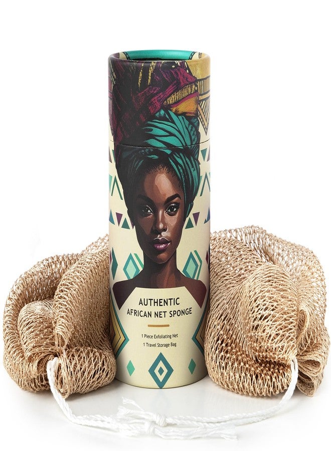 MINISENTIALS African Net Sponge Authentic with Knots - Afroscrub Exfoliating Net Sponge for Body Scrubber Exfoliator - Real African Bath Back Scrubber Washcloth Travel Protable and Dry Quickly - Image 1
